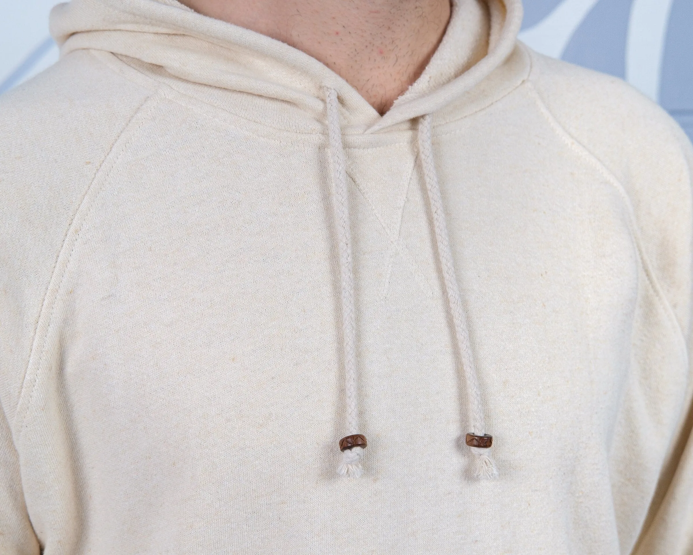 Mens Hemp and Cotton fleece Hoody - Cream Jumper