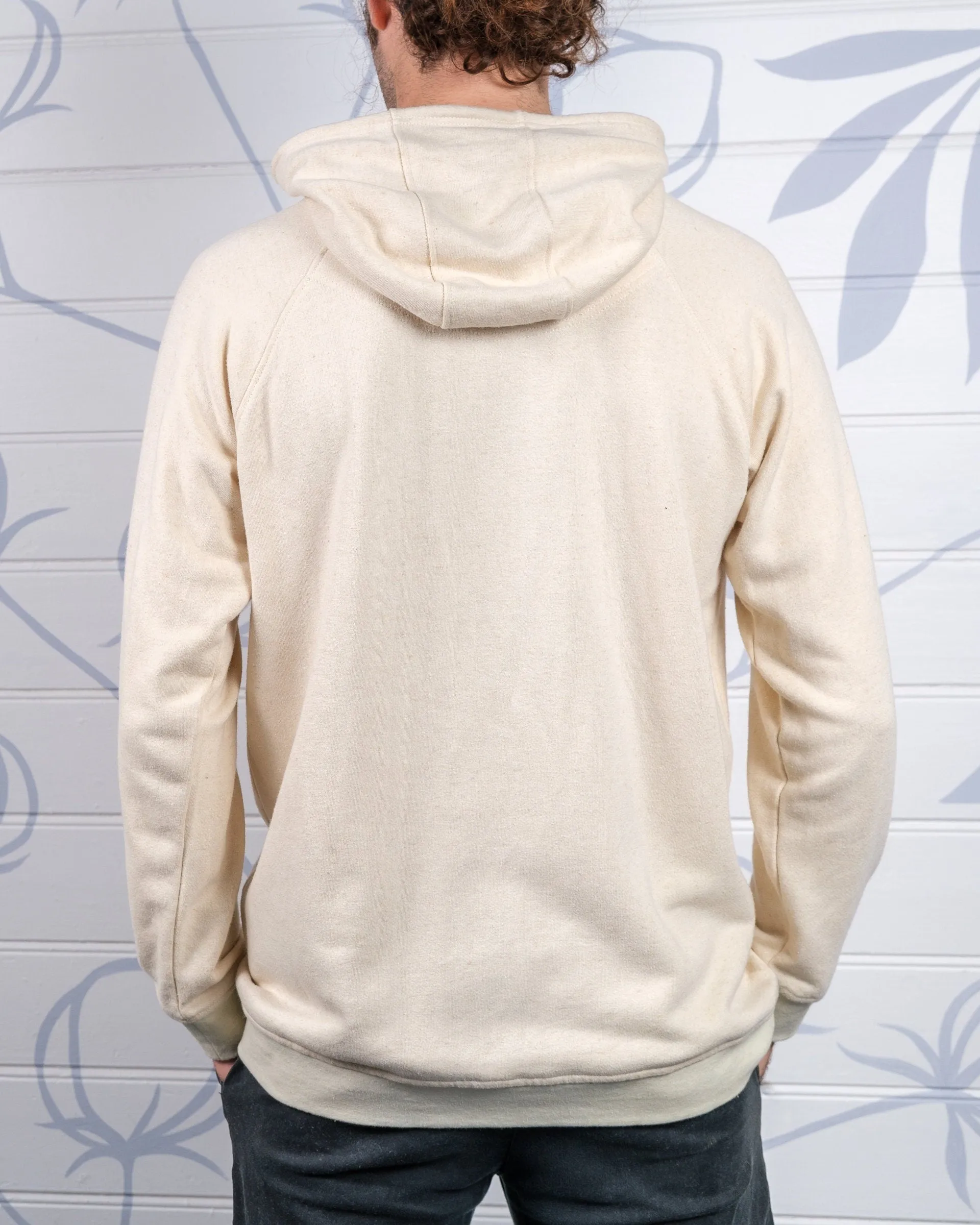 Mens Hemp and Cotton fleece Hoody - Cream Jumper