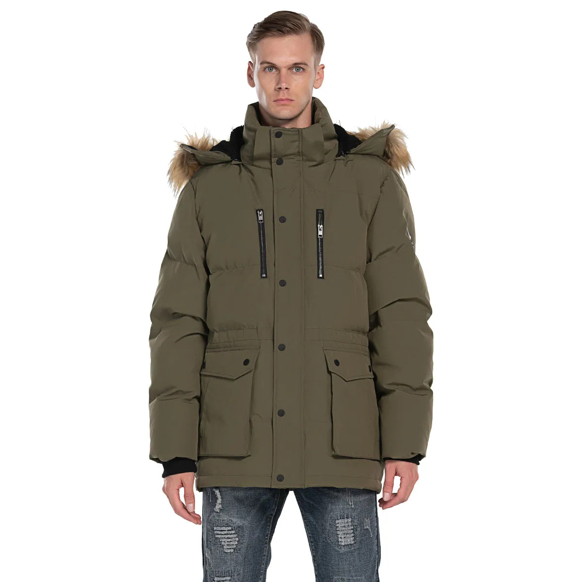 Mens Parka Down Jacket Waterproof Windbreaker