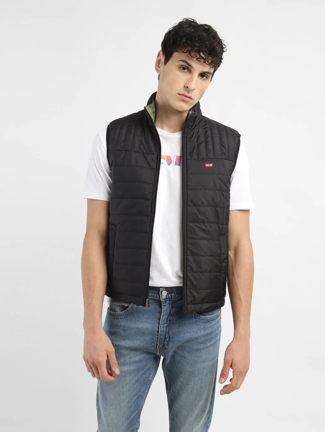 Men's Solid Reversible Quilted Jacket