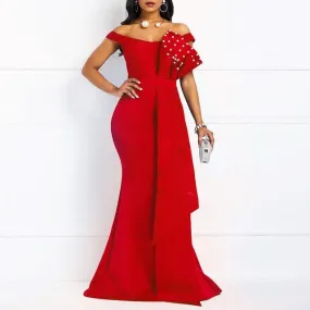 Mermaid Off Shoulder Prom Evening Ladies Elegant Maxi Dresses