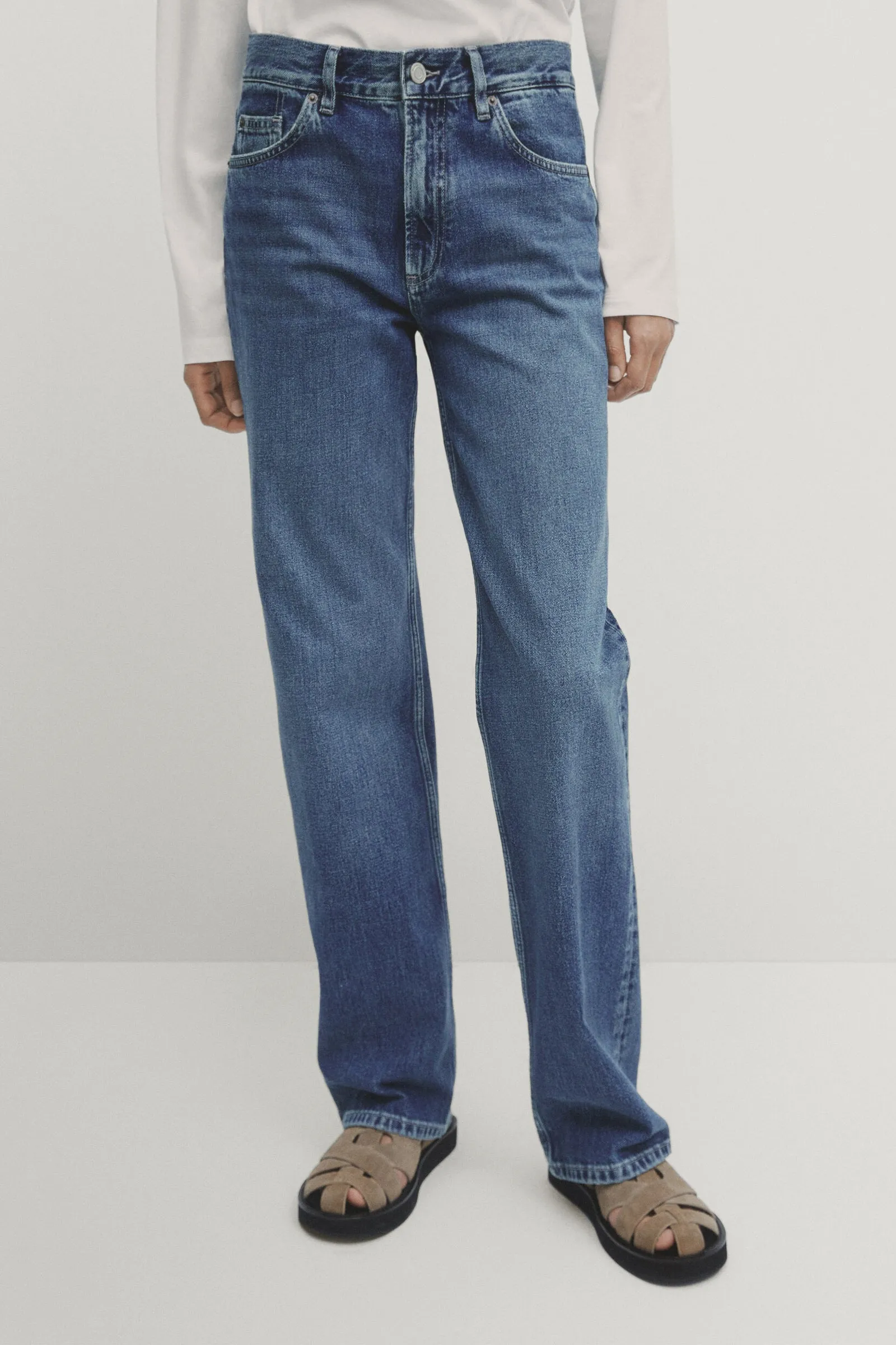 Mid-rise Straight-fit Full Length Jeans