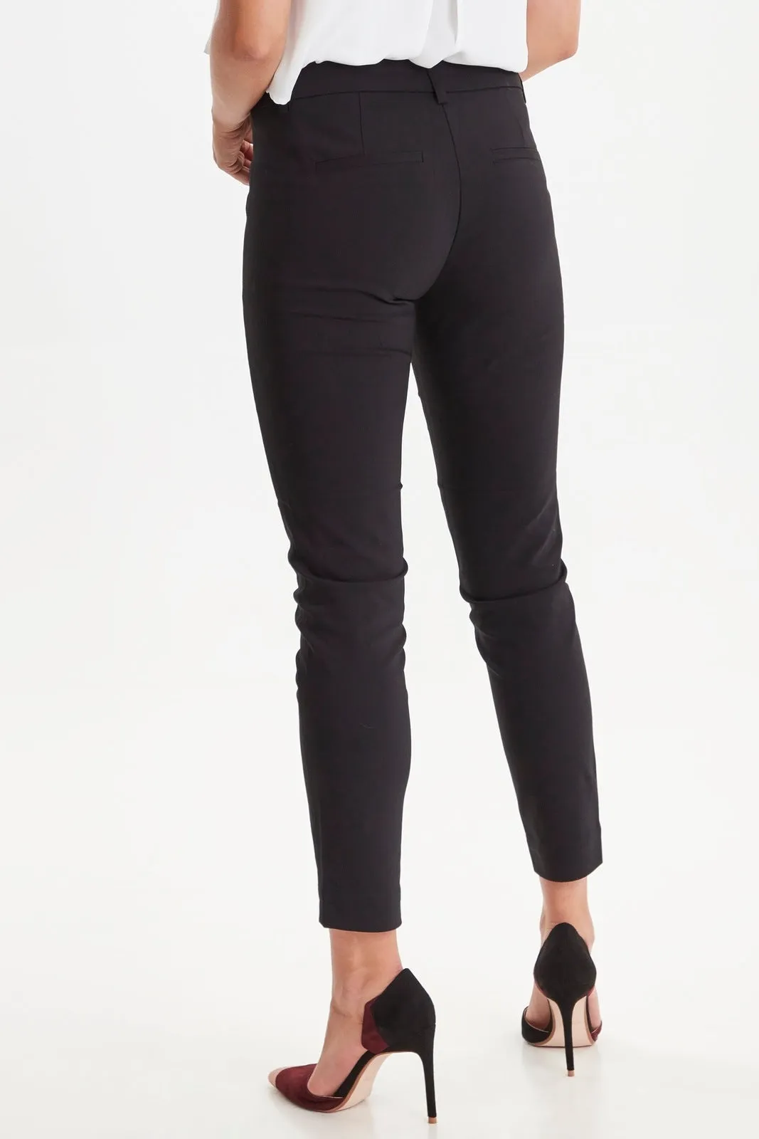 Mid Rise Trousers - Black