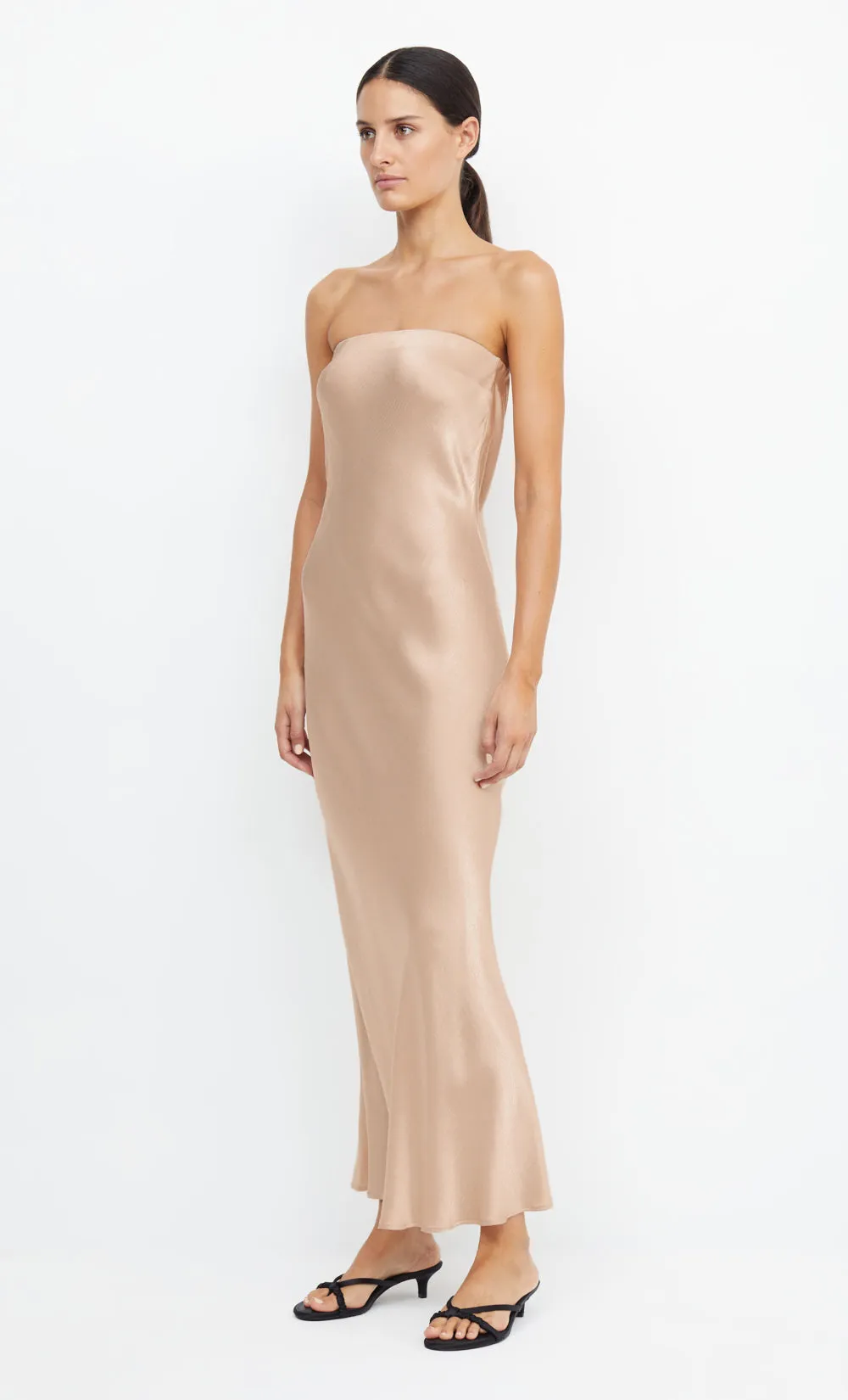 MOON DANCE STRAPLESS DRESS - GOLDEN