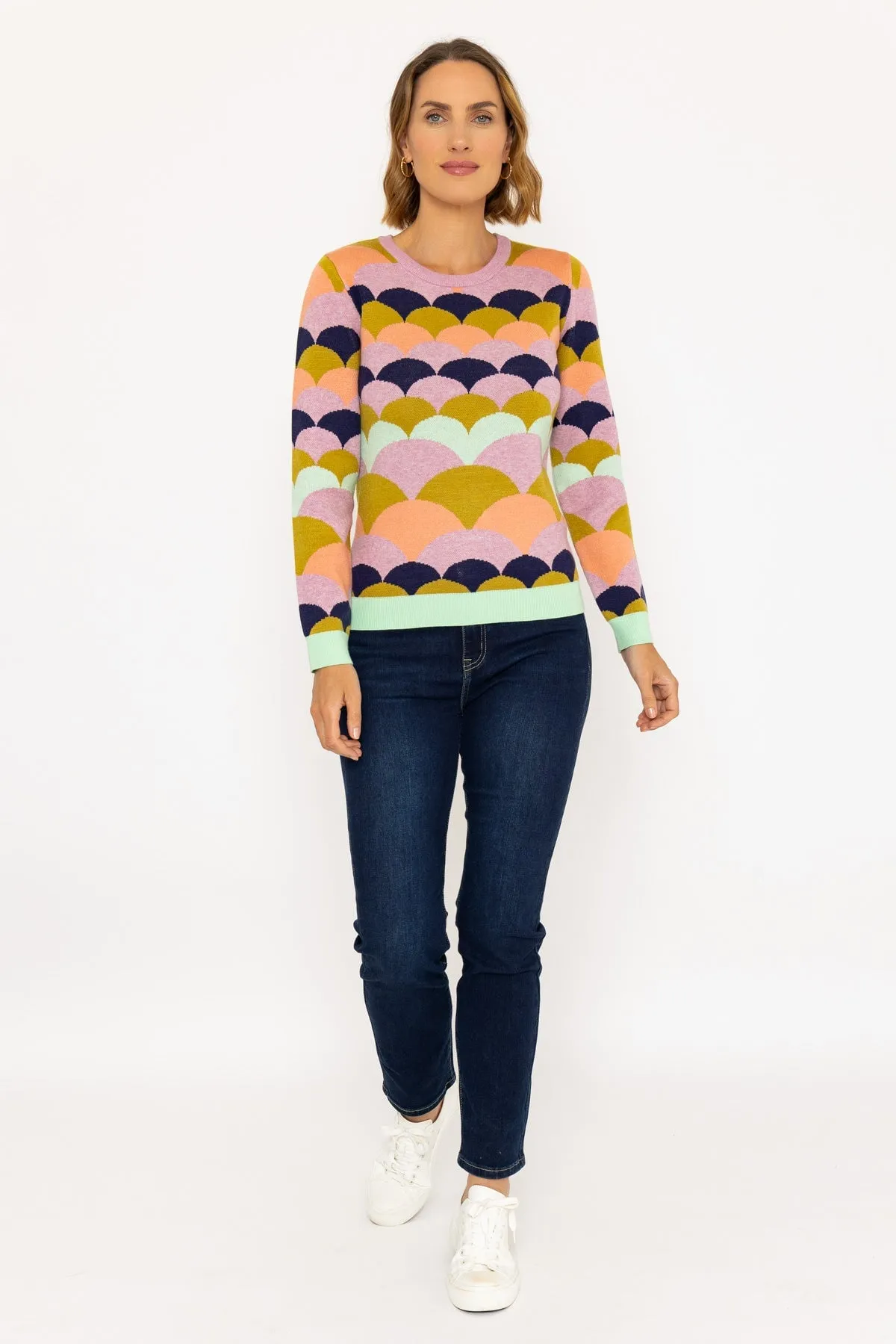 Multicolour Geo Jacquard Knit Jumper