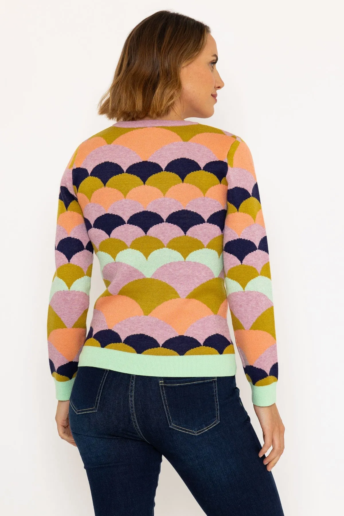 Multicolour Geo Jacquard Knit Jumper