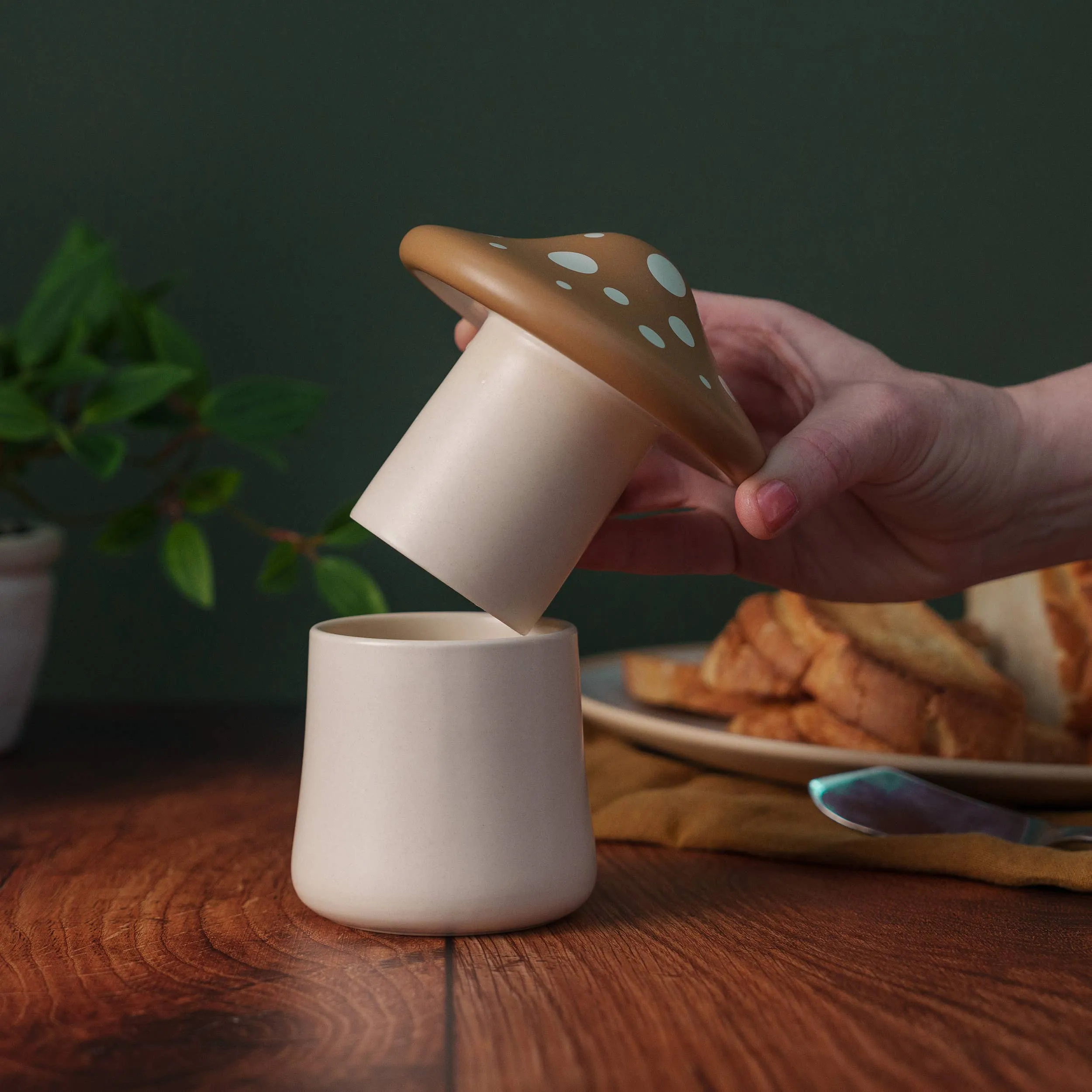 Mushroom Shaped Butter Crock