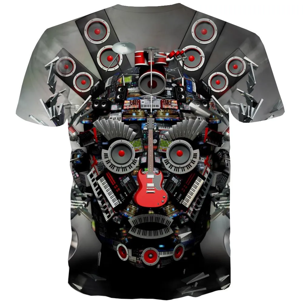 Music T shirts Men Instrument Tshirts Novelty Retro Tshirt Anime Electronic Tshirts Cool