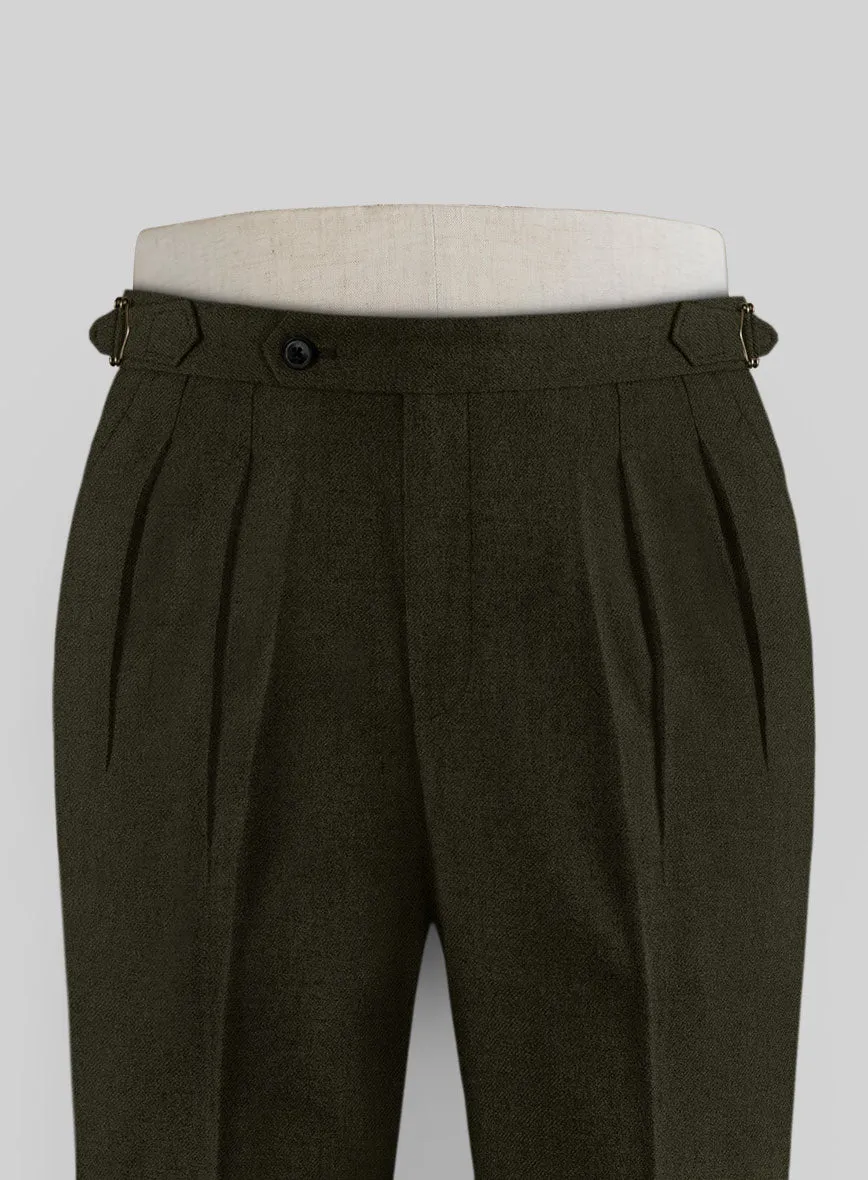 Naples Dark Green Highland Tweed Trousers