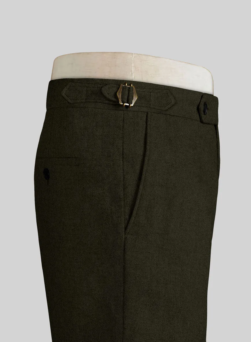 Naples Dark Green Highland Tweed Trousers