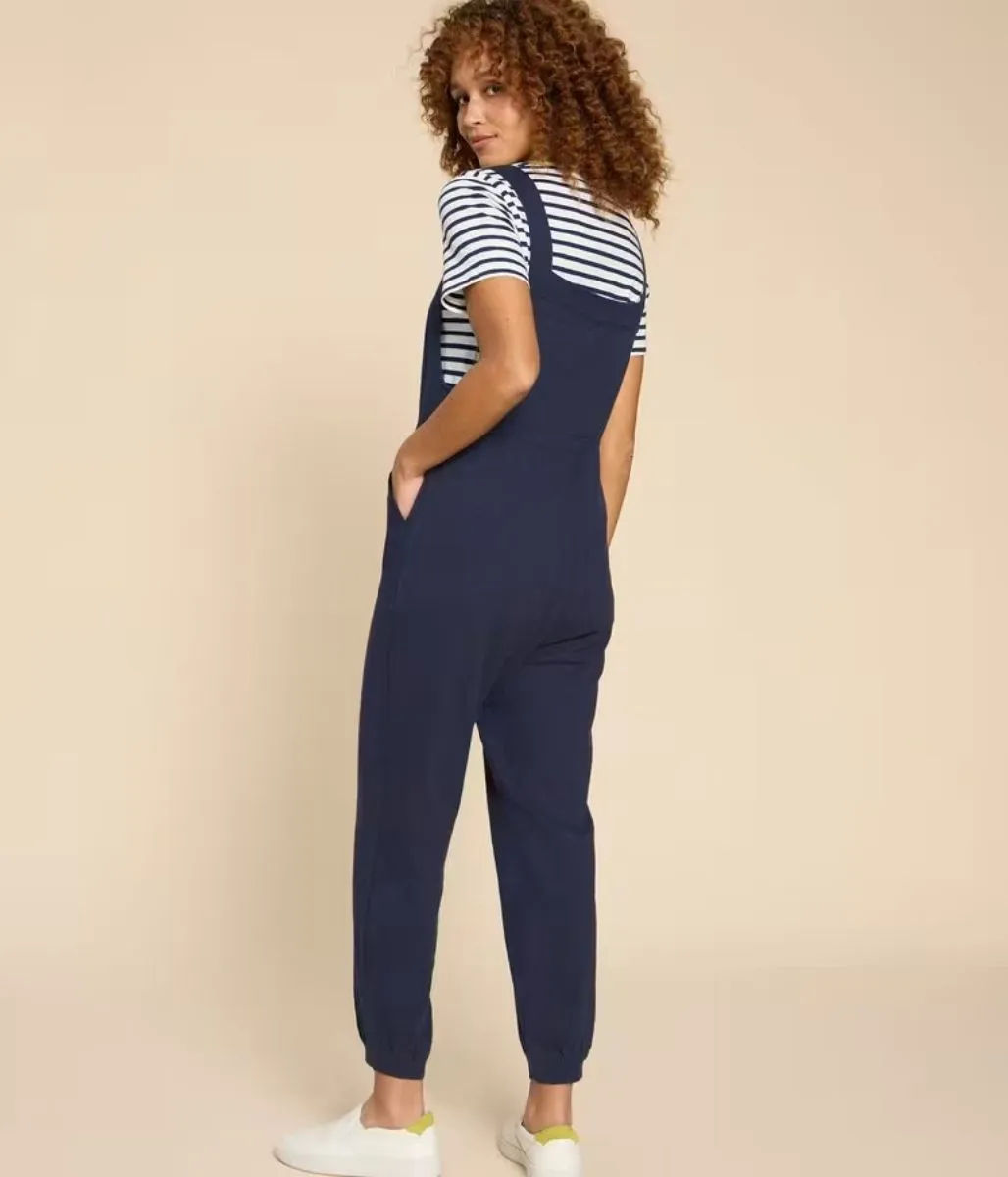 Navy Daphne Jersey Dungarees