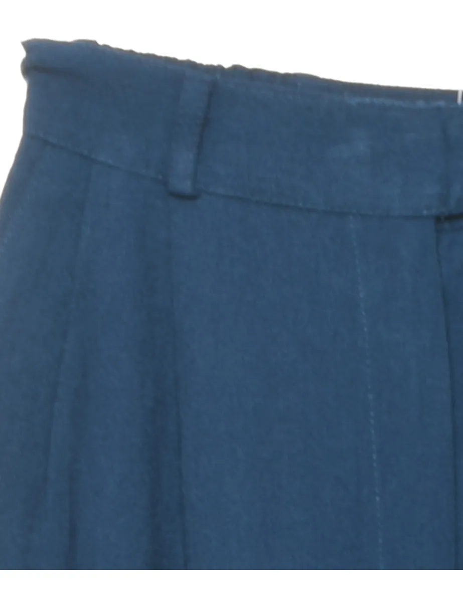 Navy Pleated Trousers - W26 L30