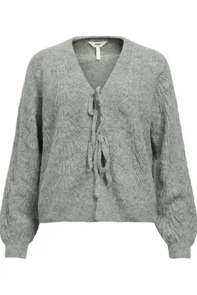 Object - Objflora Re L/S Knit Cardigan - 4613511 Medium Grey Melange