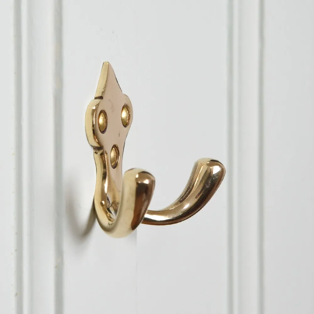 Ornate Brass Double Wardrobe Hook