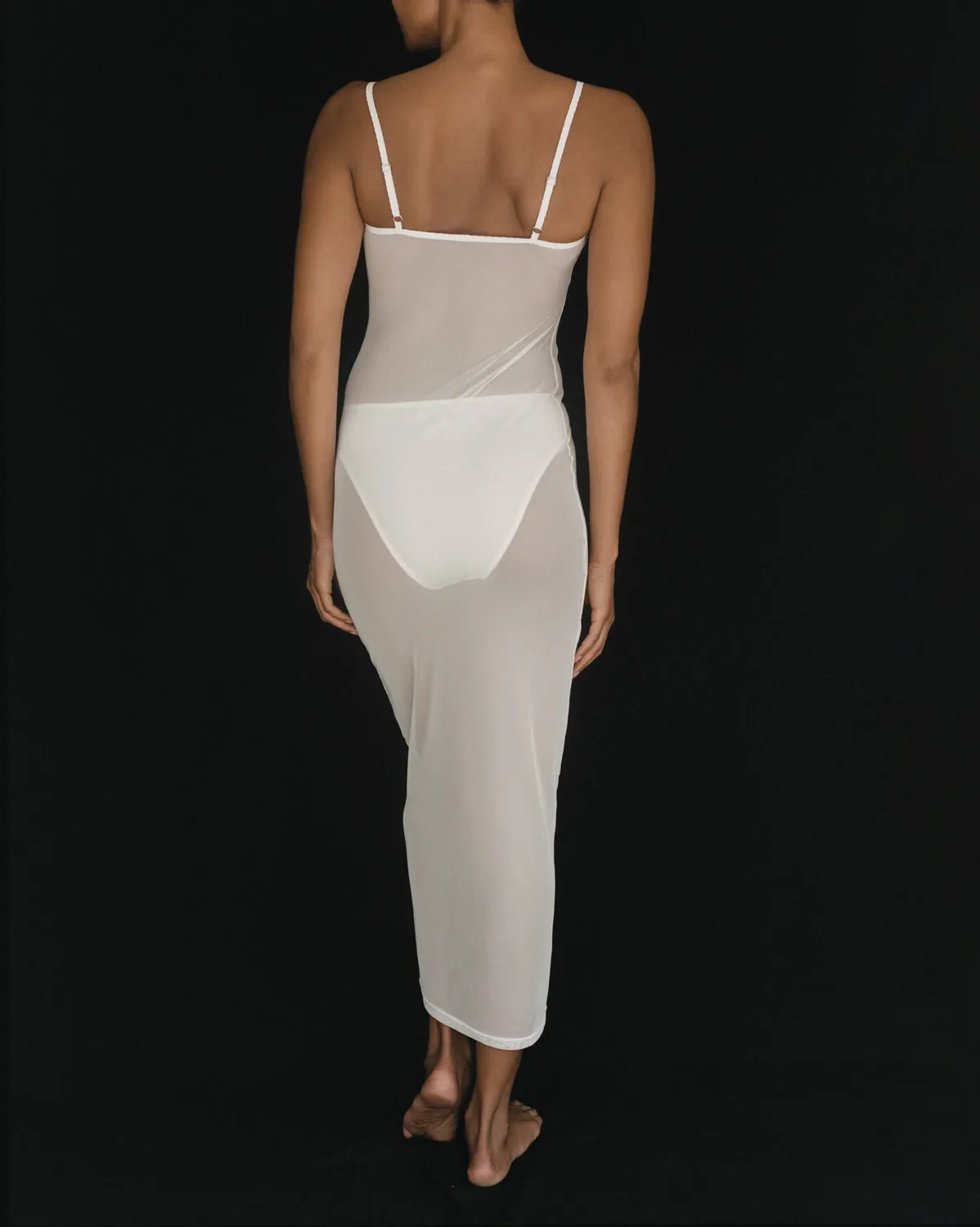 Overlay Slip Dress (Bone)