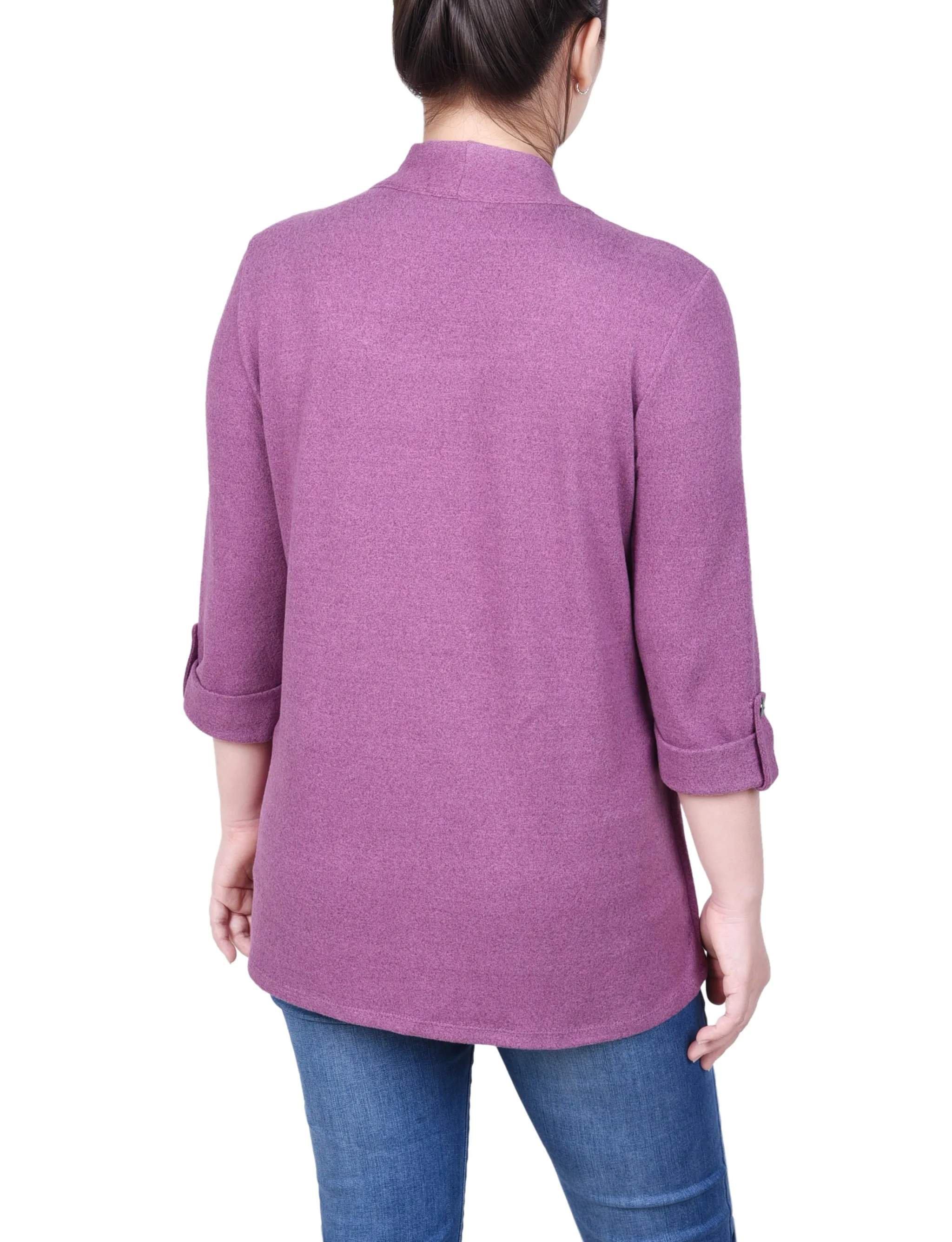 Petite 3/4 Sleeve Two In One Top