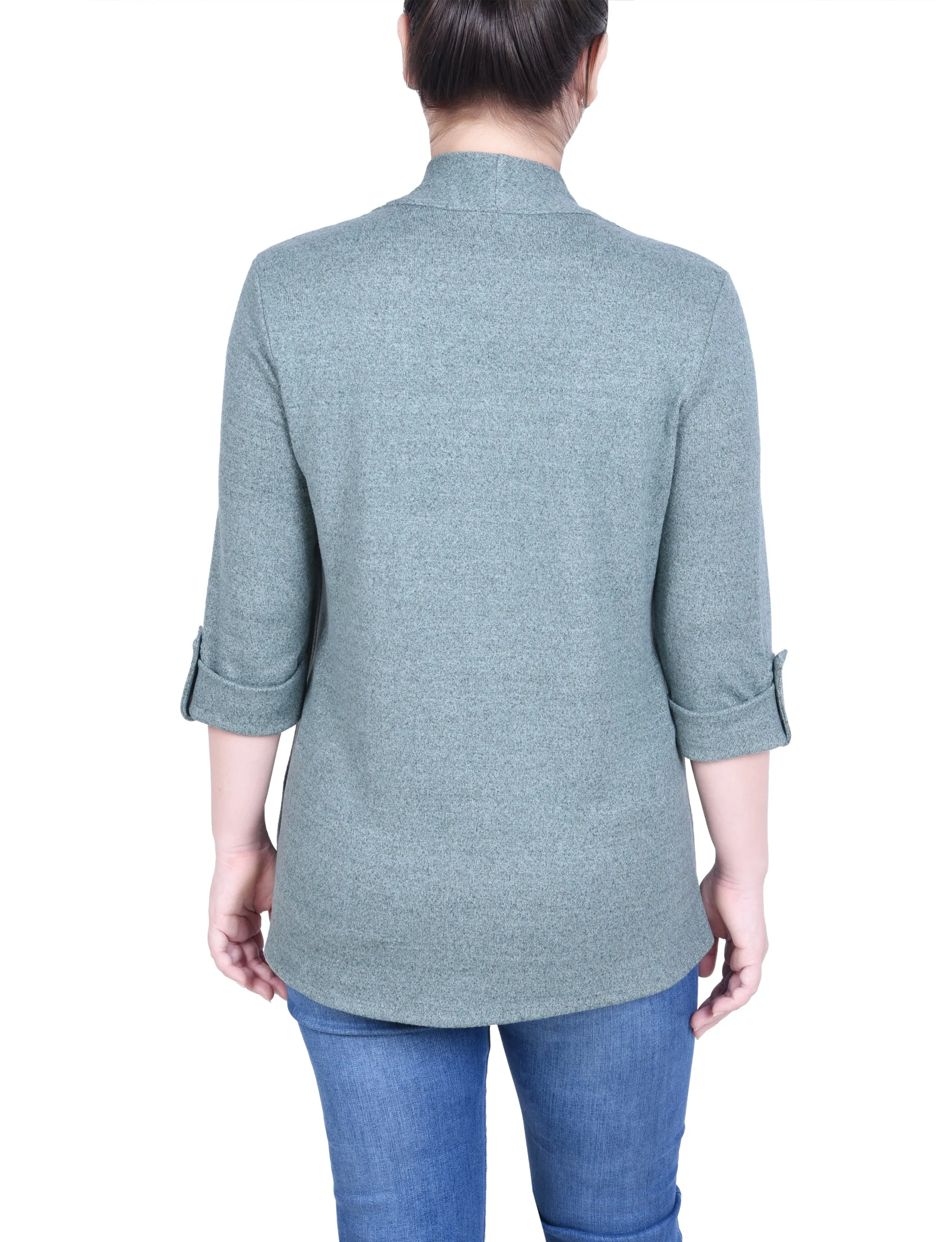 Petite 3/4 Sleeve Two In One Top