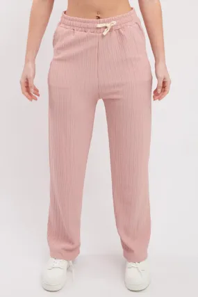 Plain Knit Wide Leg Pocket Trousers