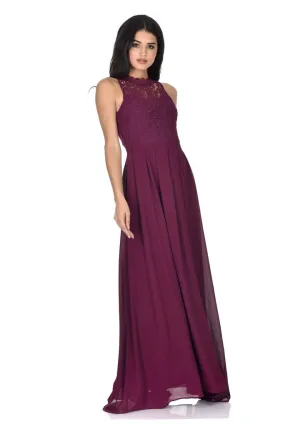 Plum High Neck Maxi Dress