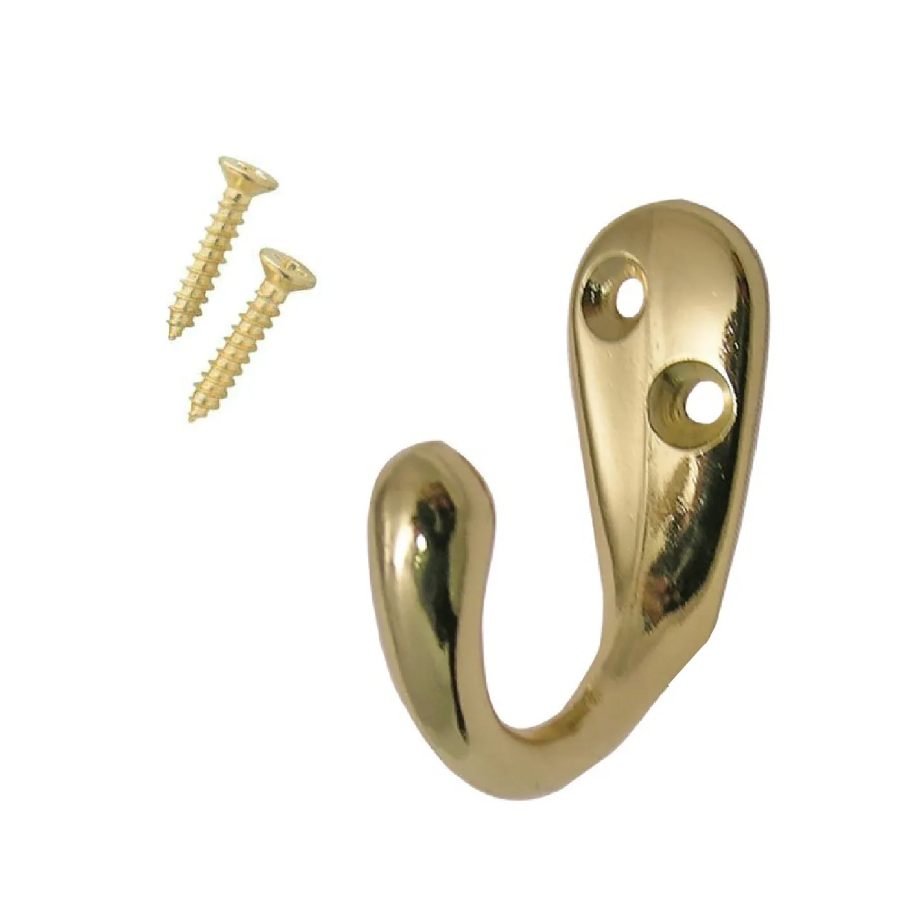 Polished Brass Single Coat Hooks