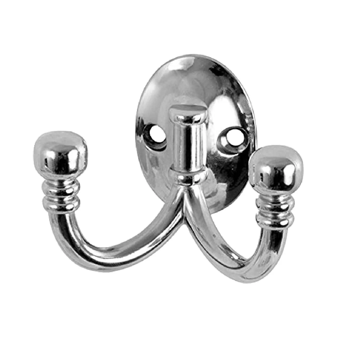 Polished Chrome Ball End Double Coat Hooks