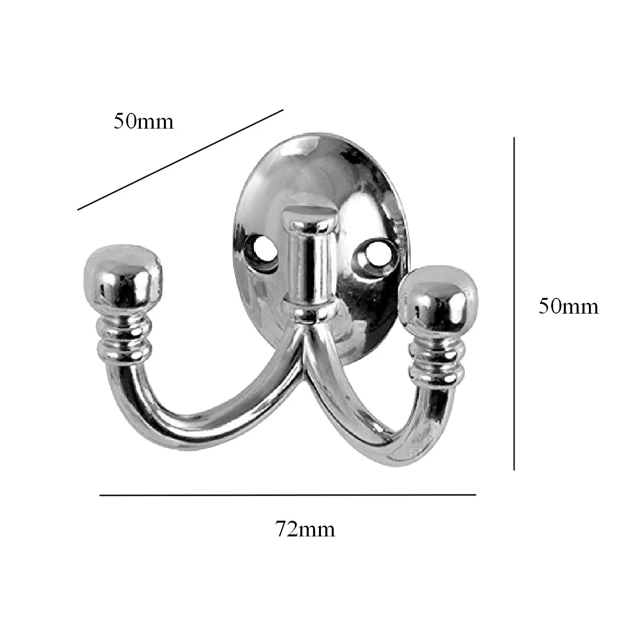 Polished Chrome Ball End Double Coat Hooks