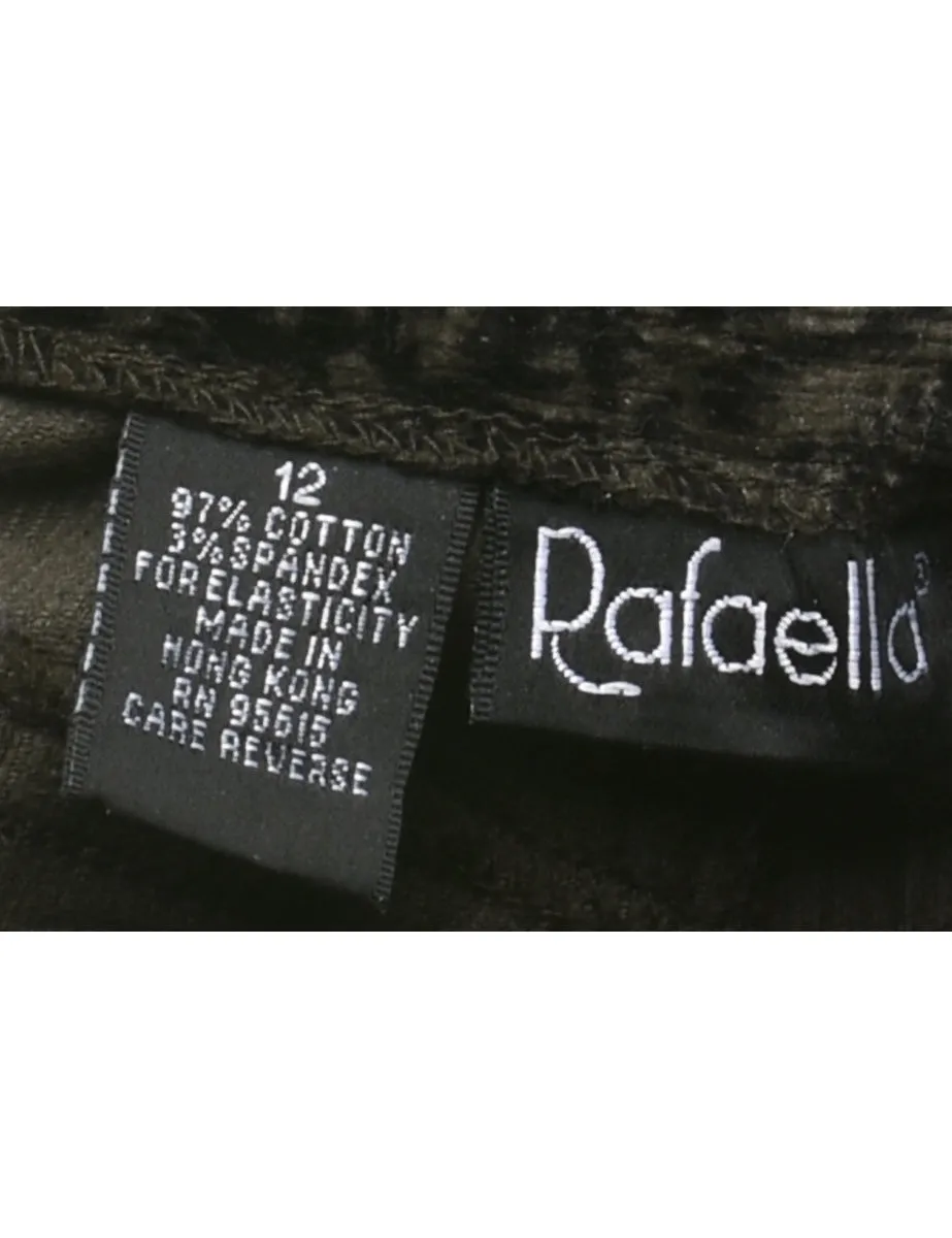 Rafaella Dark Grey Corduroy Fabric Trousers - W34 L31