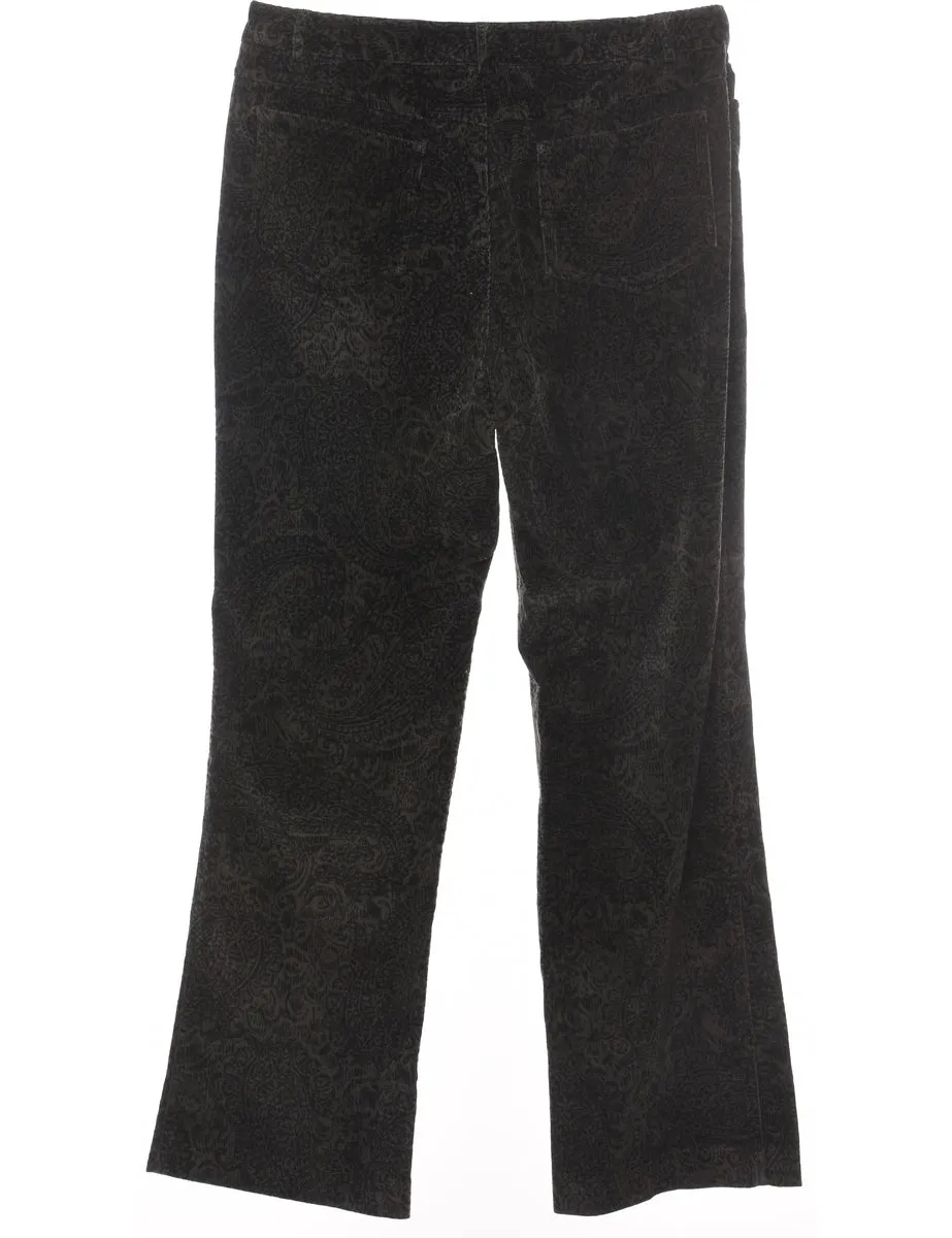 Rafaella Dark Grey Corduroy Fabric Trousers - W34 L31