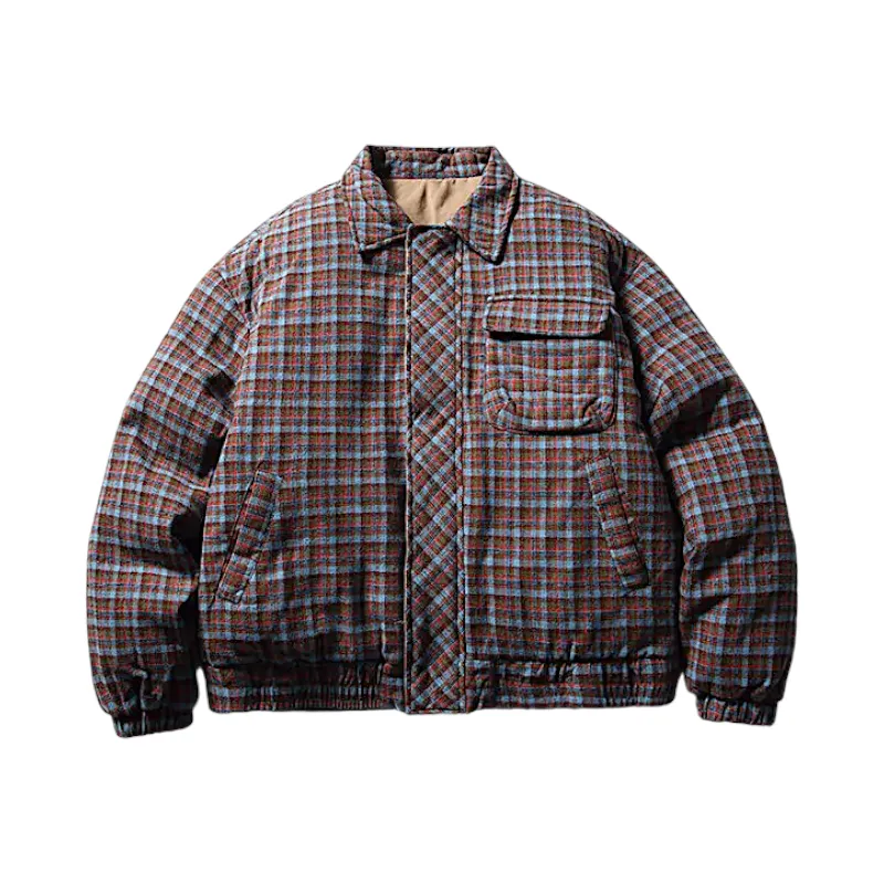 Reversible flannel quilted jacket