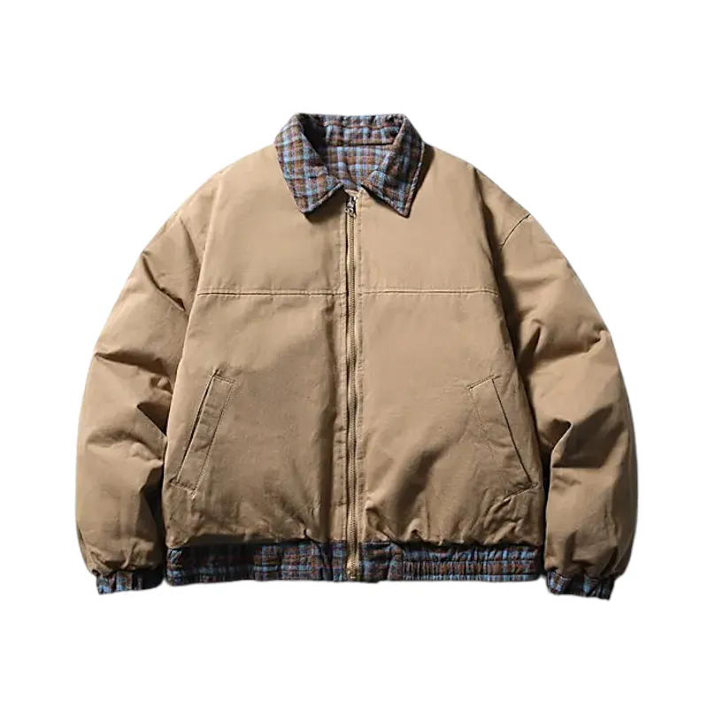 Reversible flannel quilted jacket