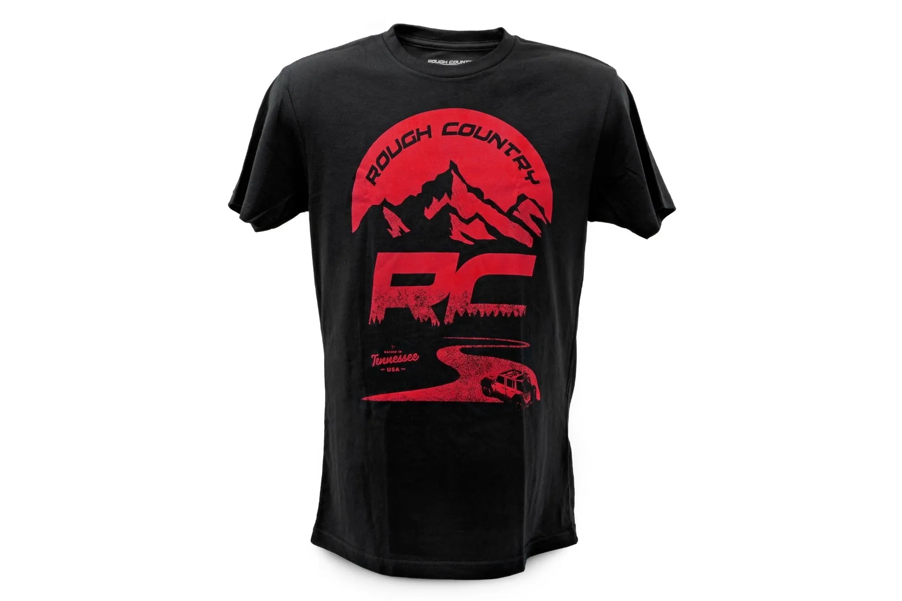 Rough Country T-Shirt - RC Mountains - Black - 3XL