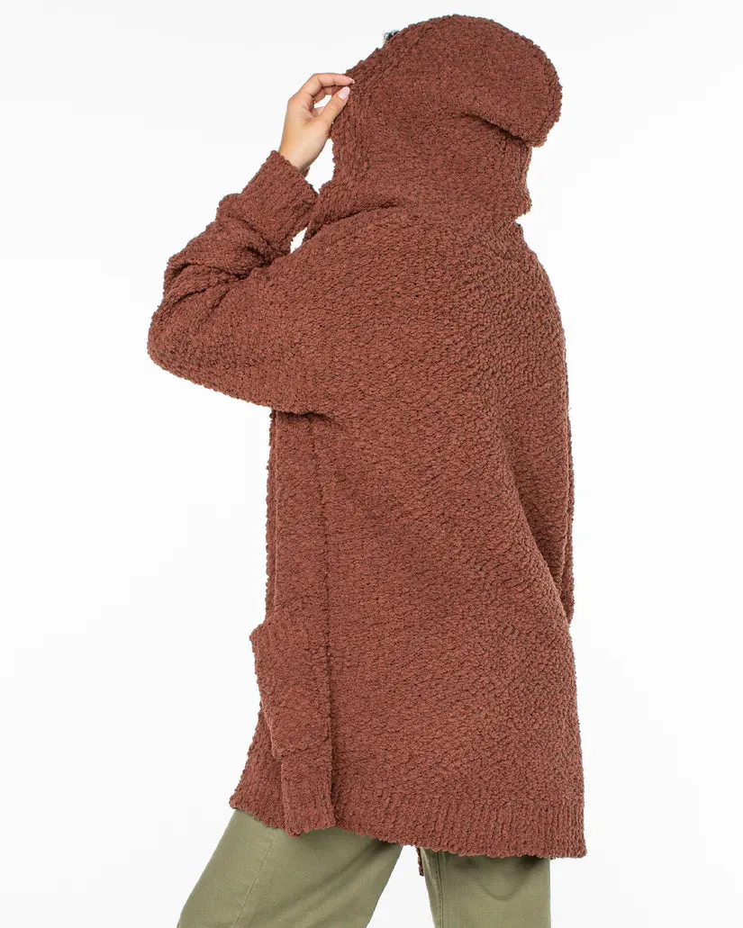 Roxy Weekend Retreat Open Front Hooded Cardigan