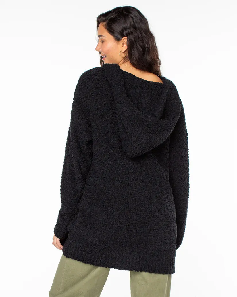 Roxy Weekend Retreat Open Front Hooded Cardigan