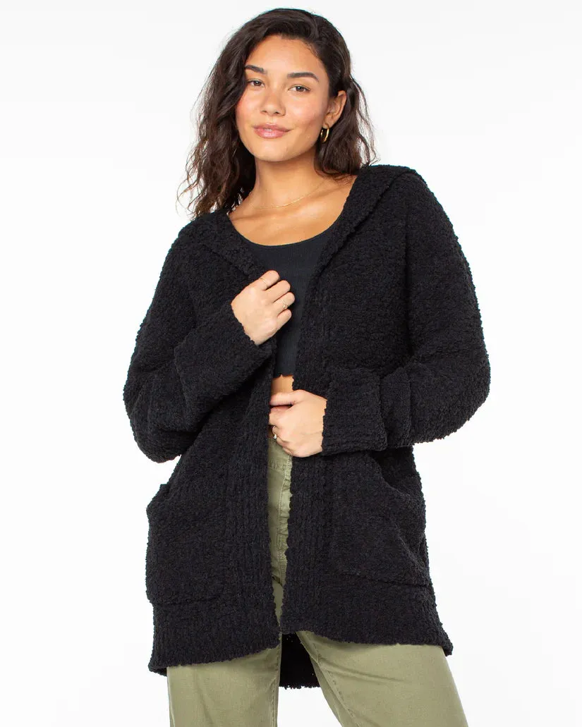 Roxy Weekend Retreat Open Front Hooded Cardigan