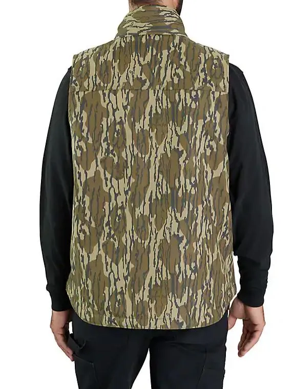 Rugged Flex Duck Loose Fit Sherpa-Lined Camo Mock-Neck Vest