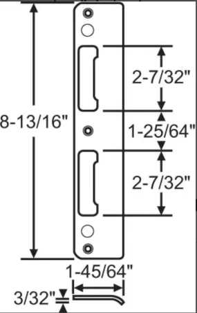 S4019 Hoppe LATCH AND DEADBOLT STRIKE
WITH CURVED LIP