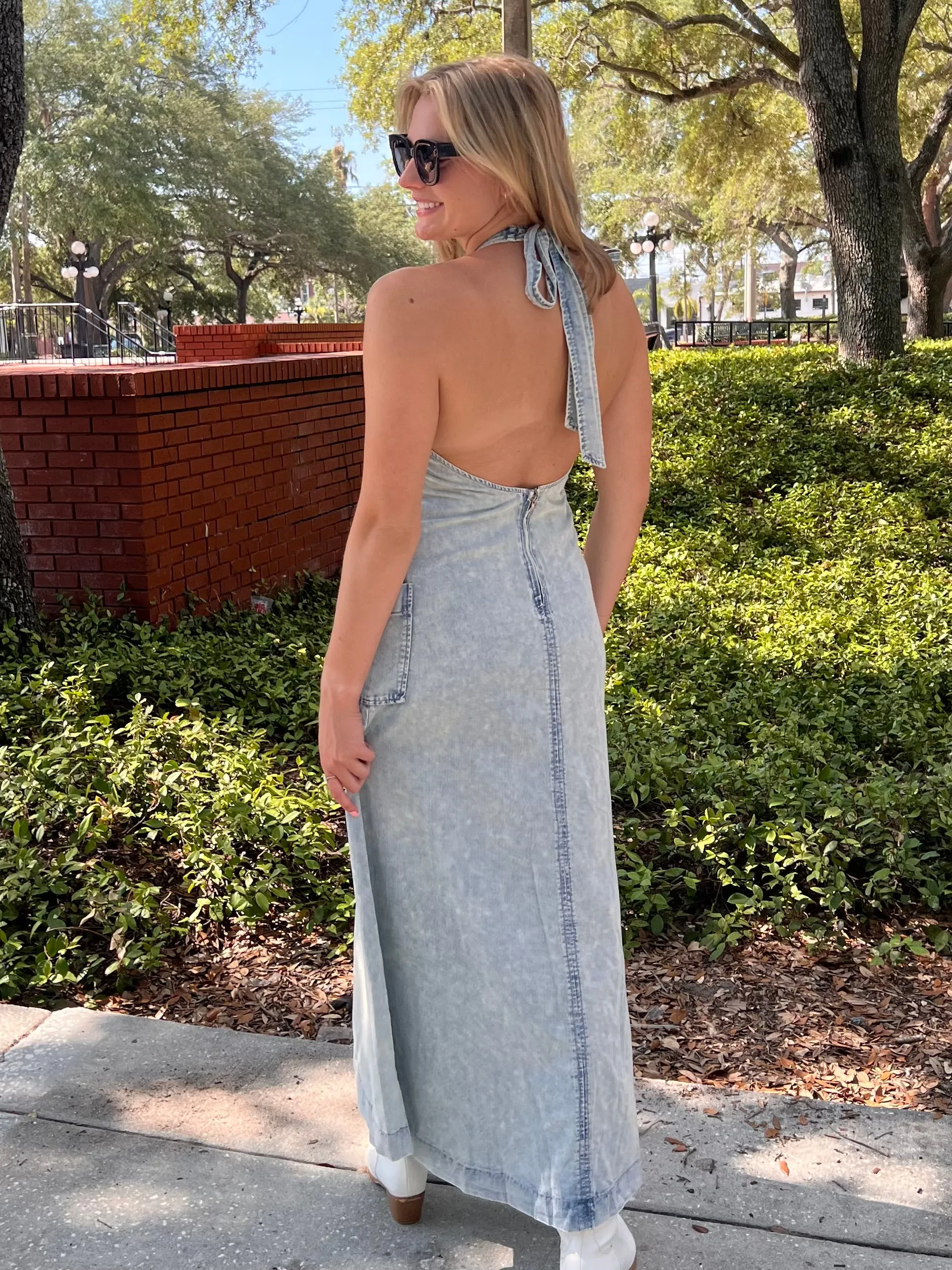 SAMMI MAXI DRESS IN DENIM