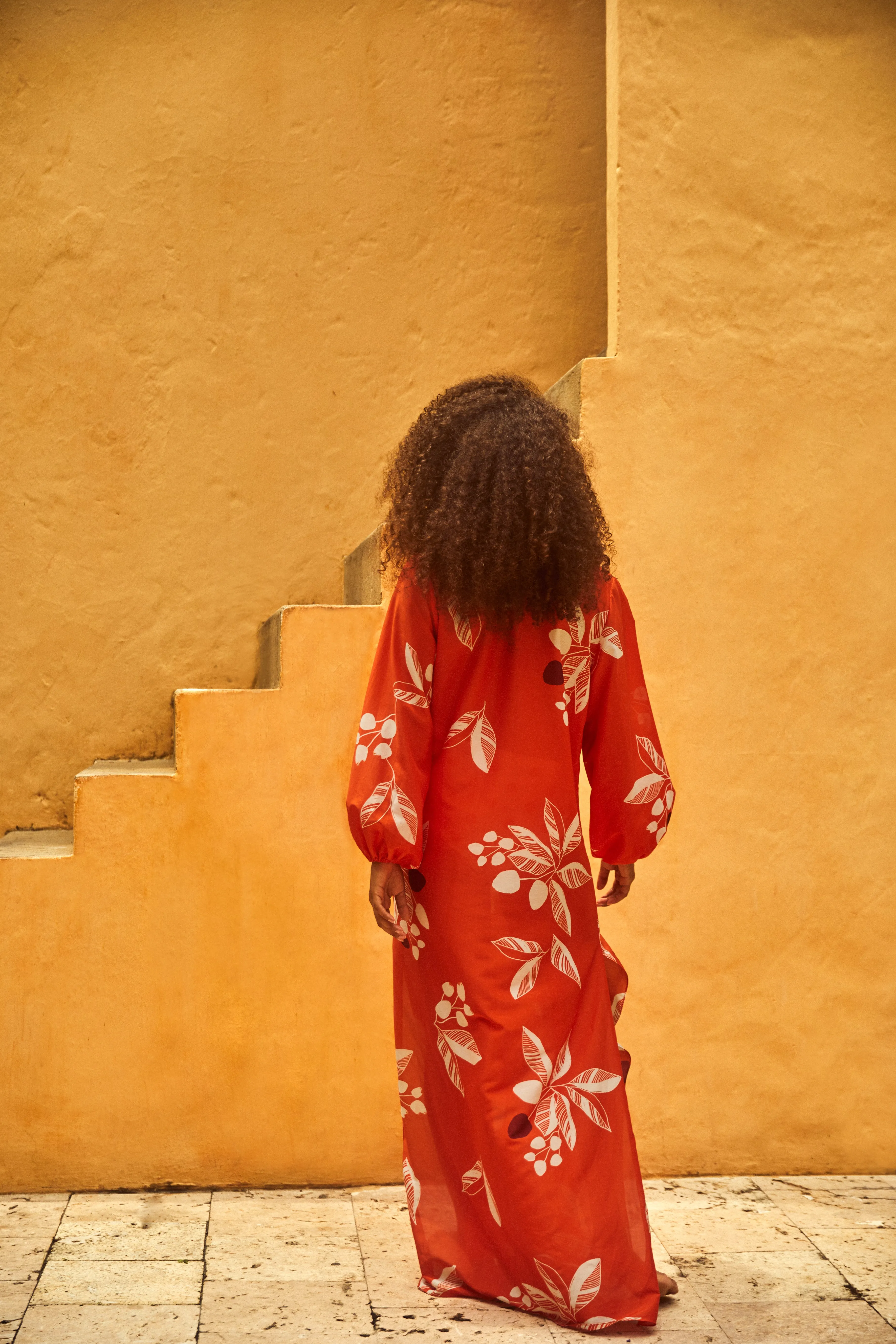 San Marco Cotton-Silk Maxi Dress / Orange Chontaduro