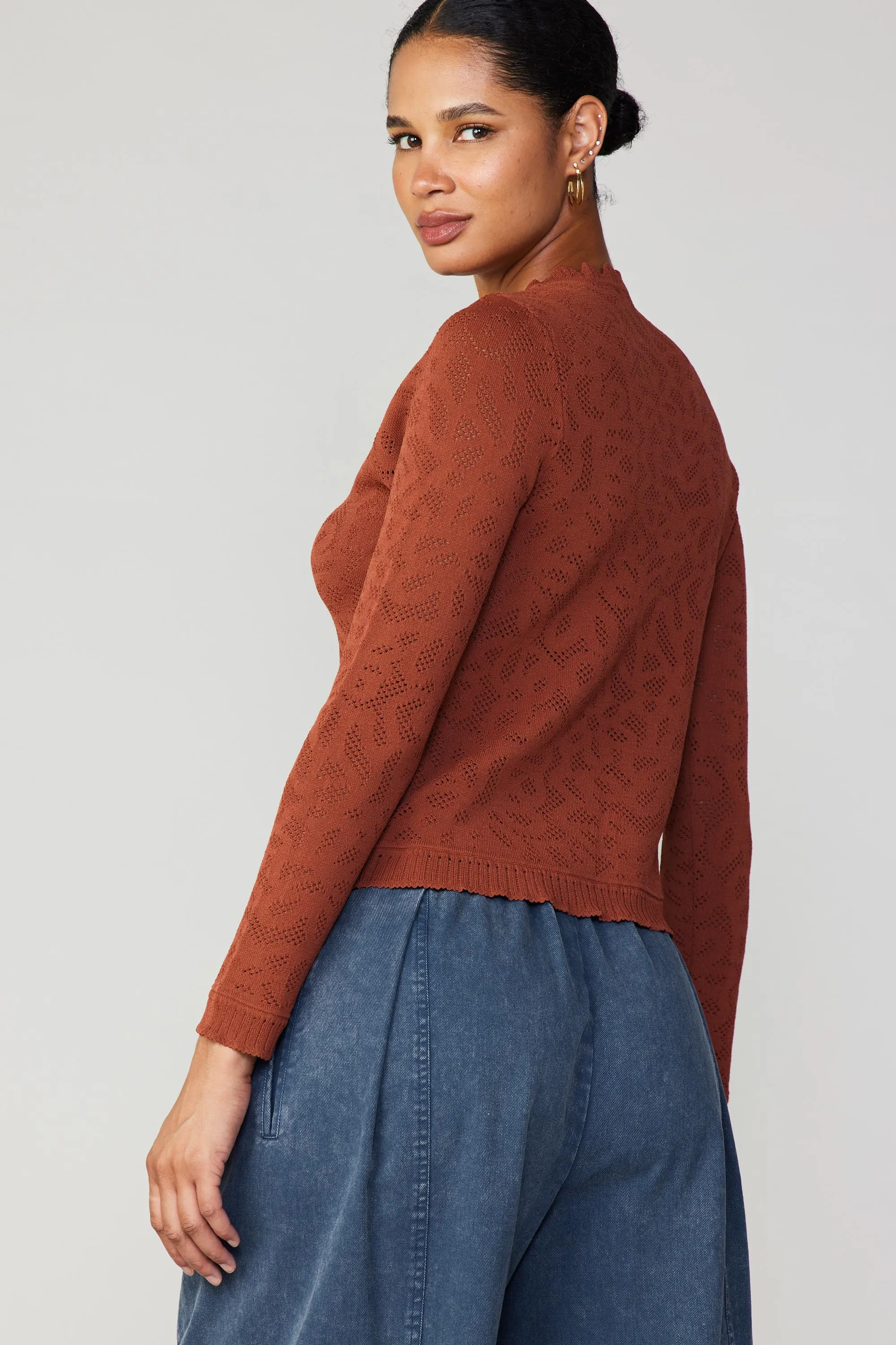 Scalloped Knit Top