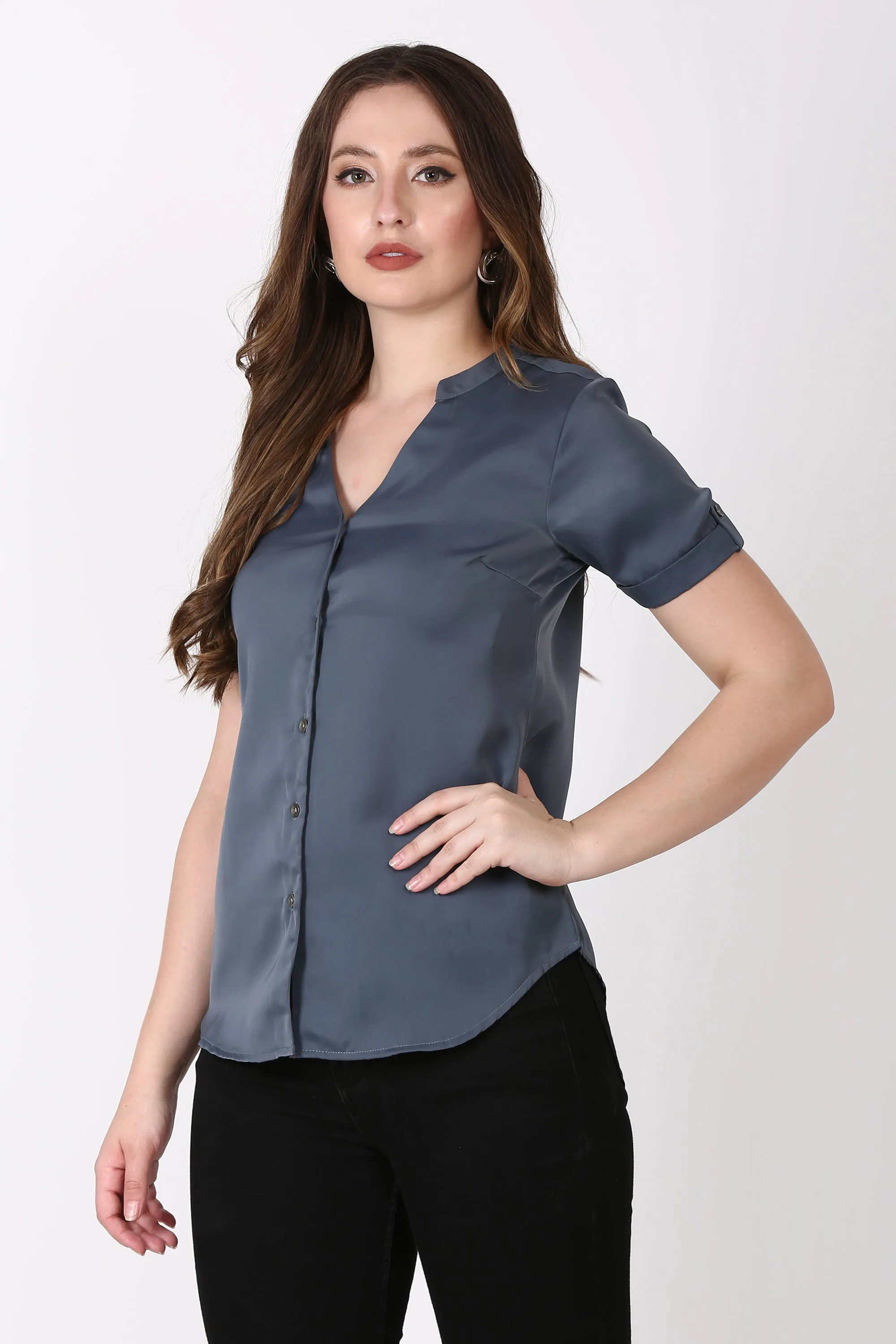 Short sleeve Grey casual shirt