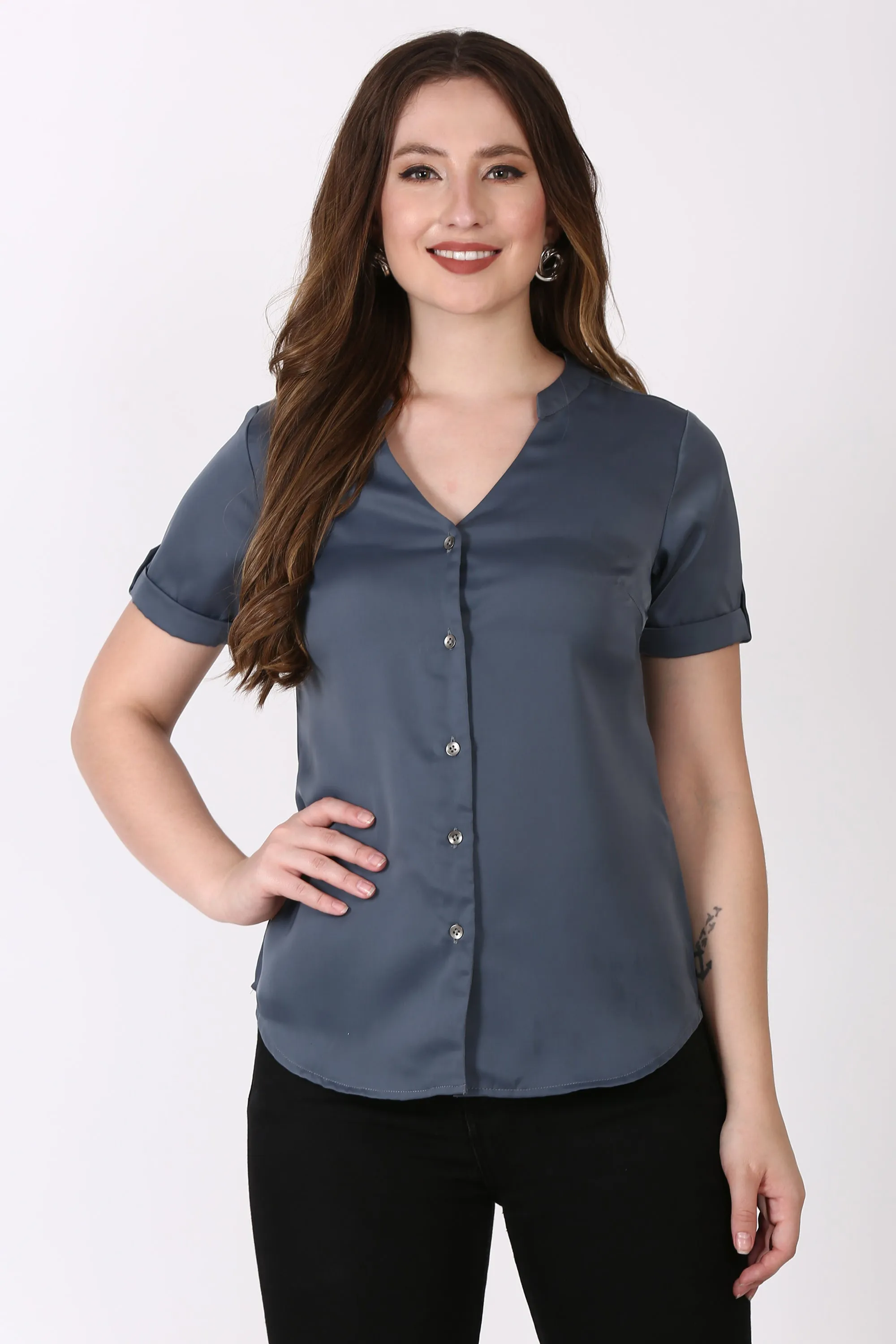 Short sleeve Grey casual shirt