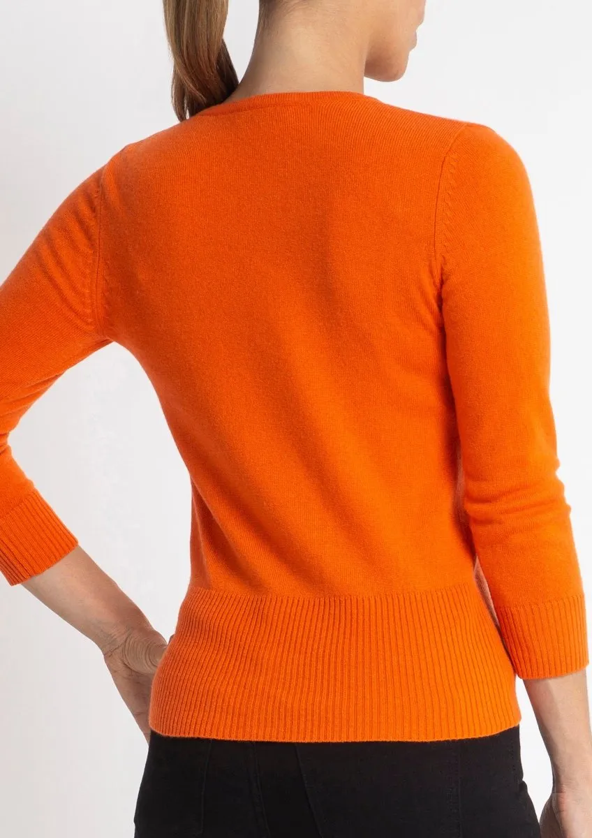 Silk   Cashmere Audrey Cardigan in Orange