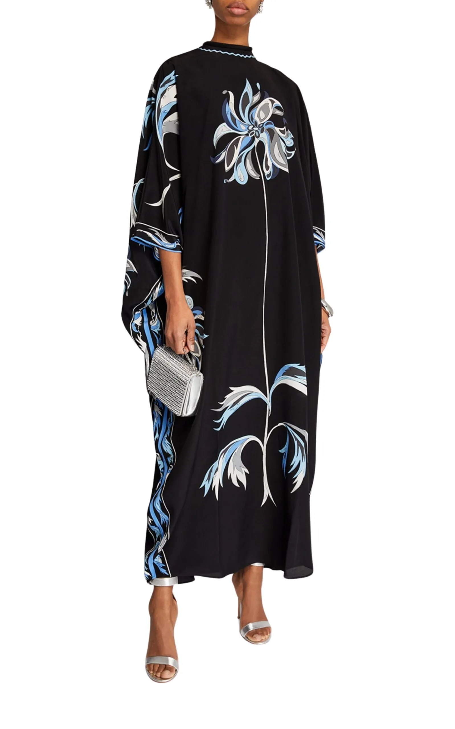 Silk Dalia Print Kaftan