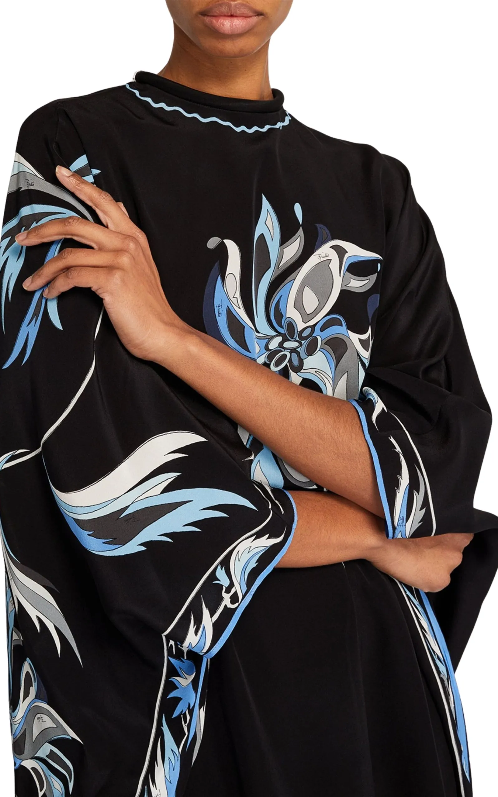 Silk Dalia Print Kaftan