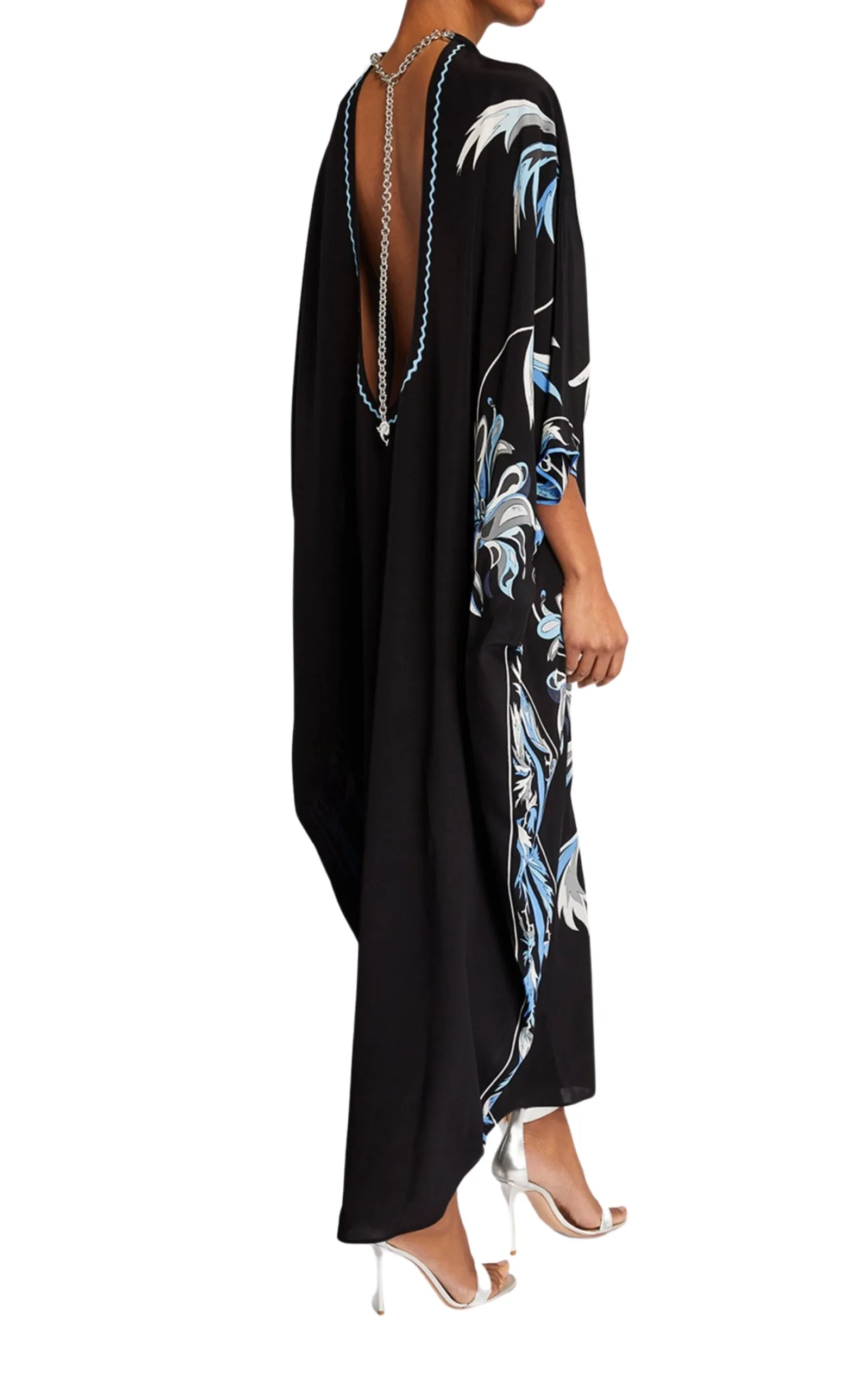 Silk Dalia Print Kaftan