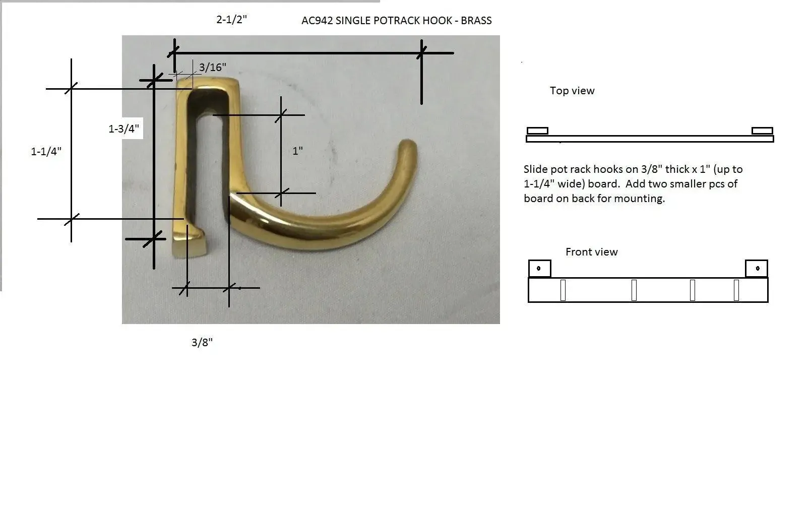 Single Pot Rack Hook