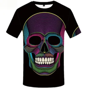 Skull T-shirt Men Graffiti T shirts Funny Colorful Tshirt Anime Short Sleeve