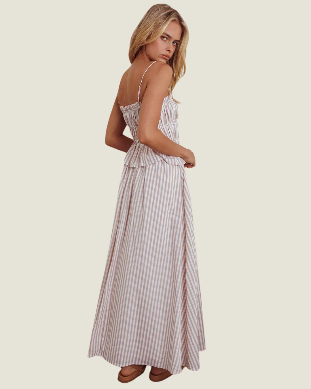 Sleeveless Stripe Maxi Dress