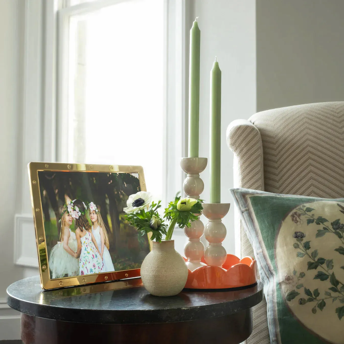 Small Scallop Round Tray | Orange