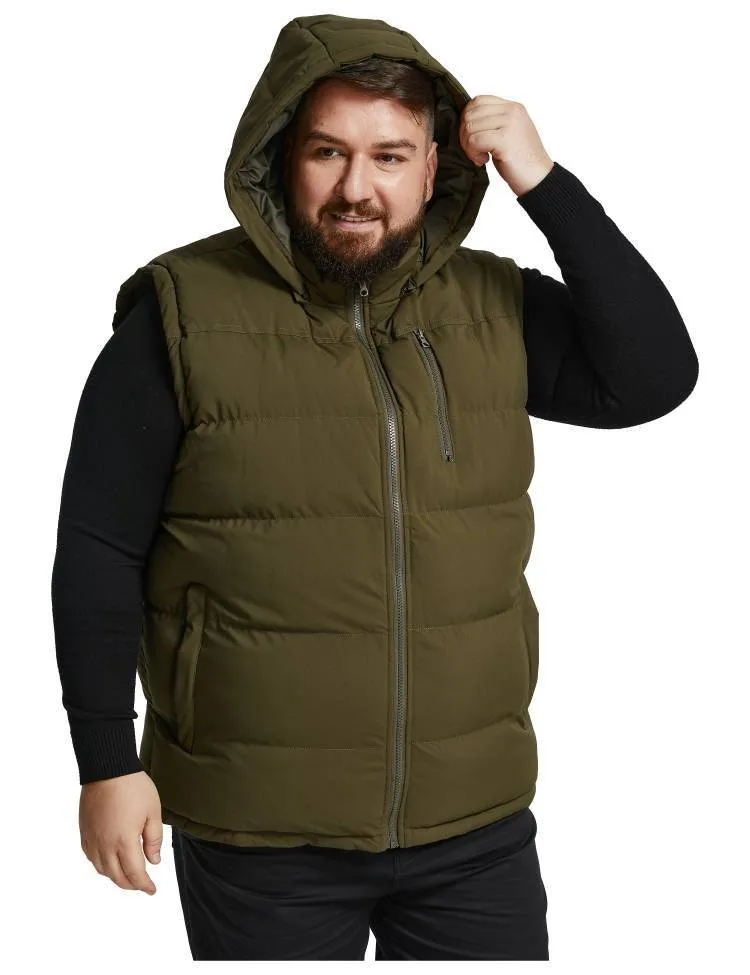 Soularge Men's Big and Tall Winter Warm Thick Utility Puffer Vest Outerwear